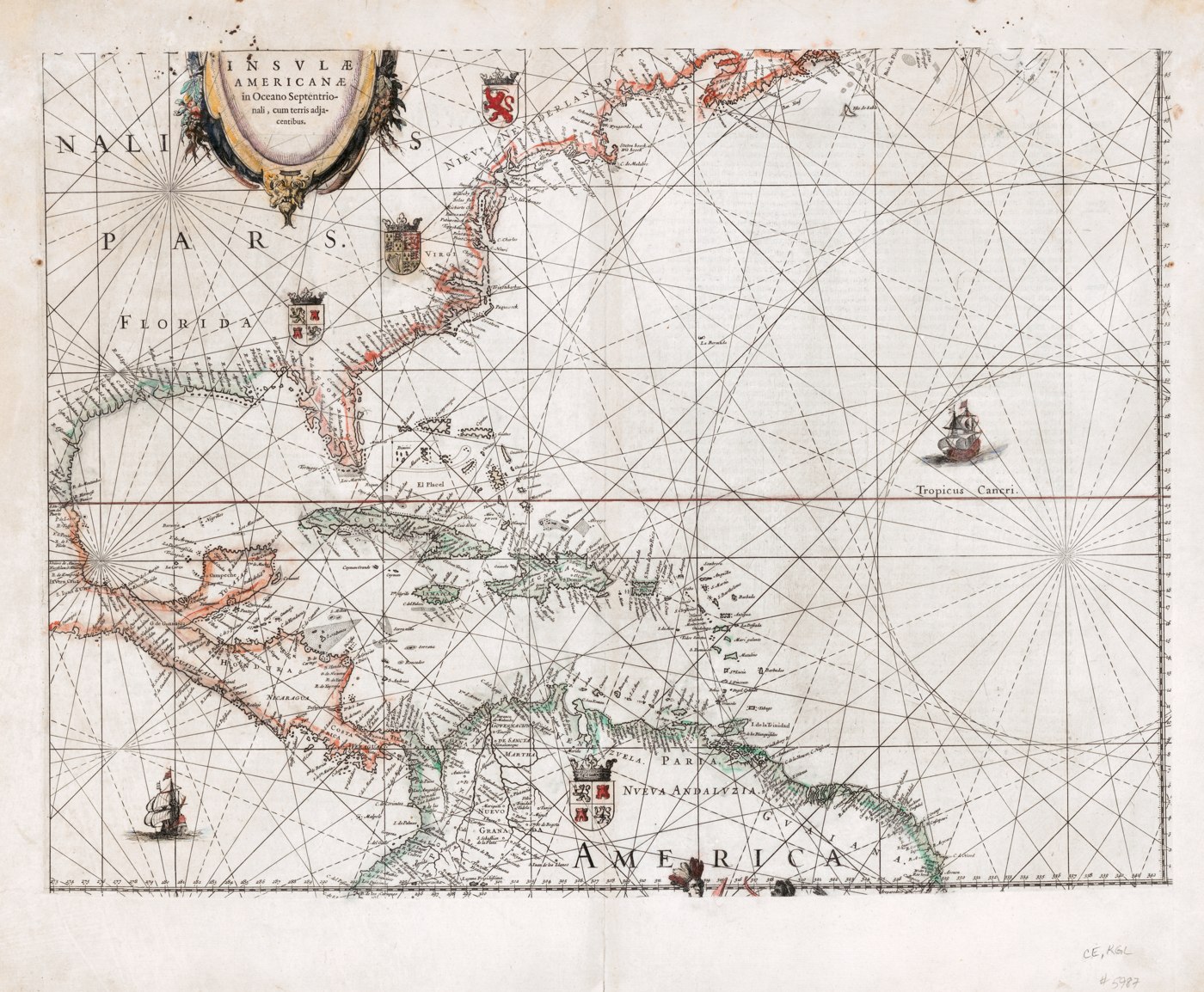 Insulae Americanae in Oceano Septentrionali cum terris adjacentibus