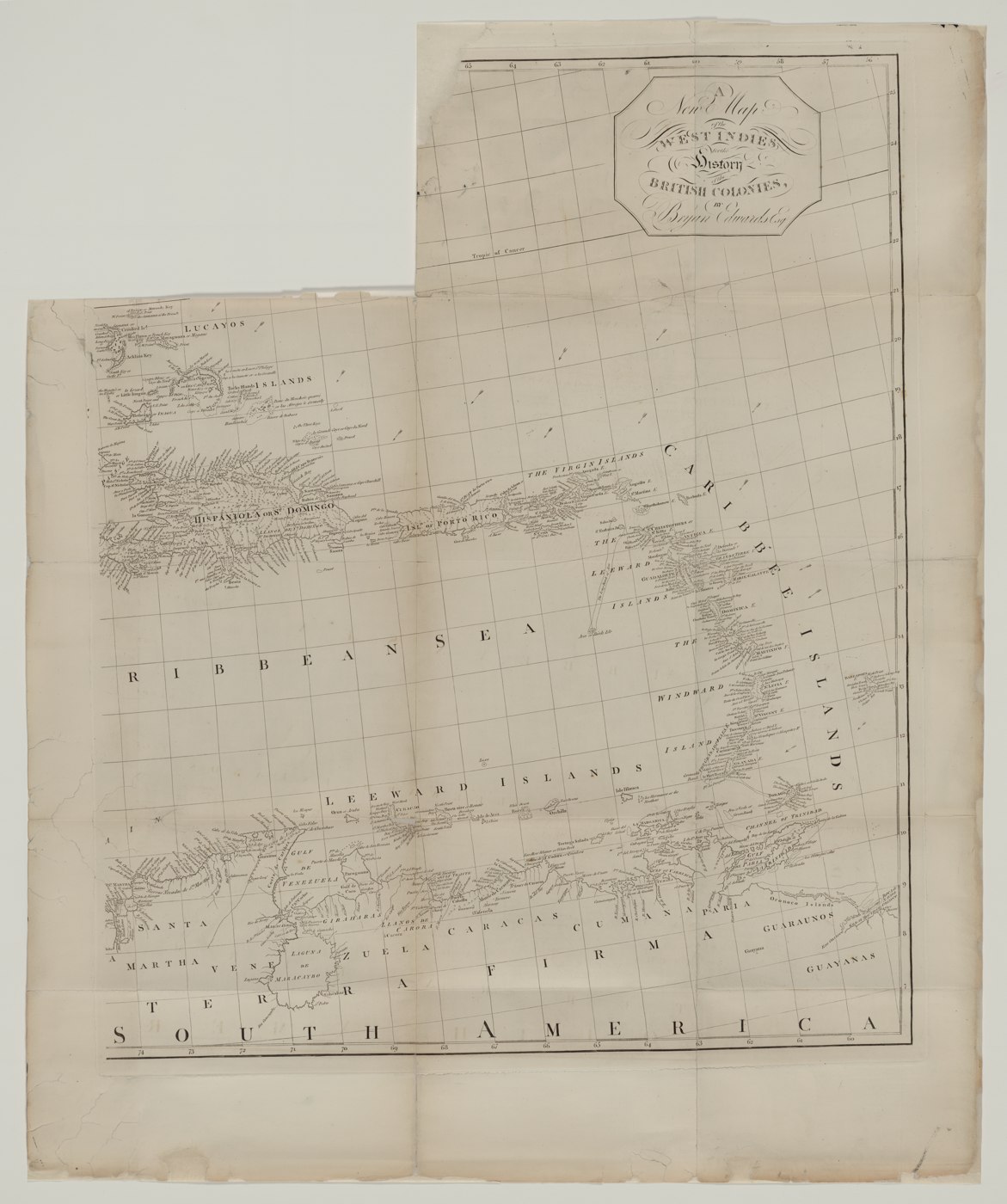 New map of the West Indies for the history of the British colonies